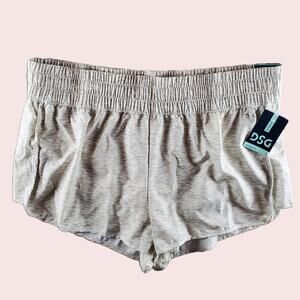 DSG Womens XXL High Rise Stride Short Heather Texture White Brief Lined New
